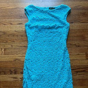 Lauren Ralph Lauren Scalloped Lace Dress Blue Sz 6